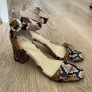Marc Fisher Colorful Faux Snakeskin Sandals size 7.5